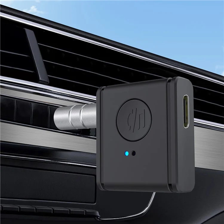 Adaptador de Áudio para Carro B1 3,5mm HiFi Sound Mãos-Livres Bluetooth 5.3 AUX Receiver