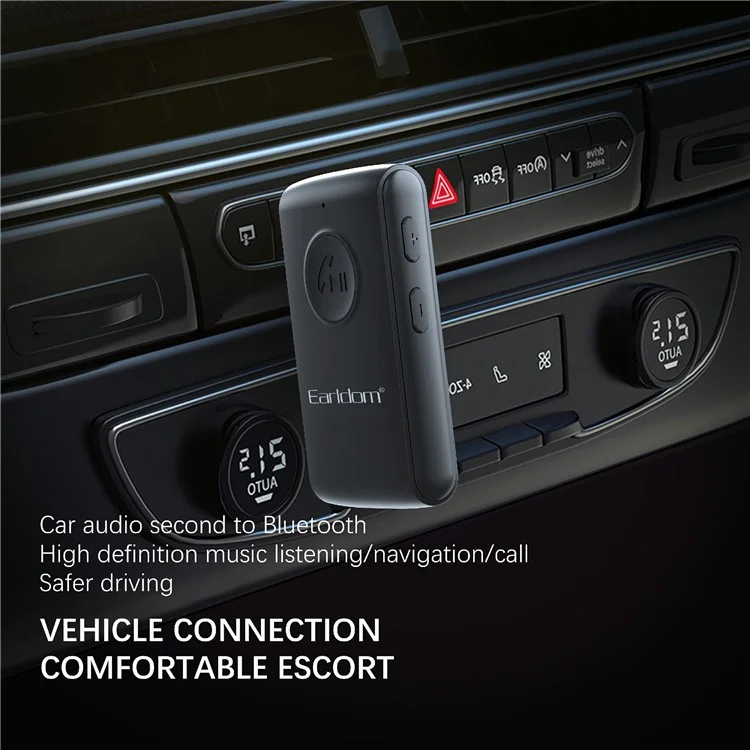 EARLDOM ET-BR02 Bluetooth 5.3 Adapter для Handsfree-вызовов, 3,5-мм AUX Аудио-приёмник для автомобильных колонок