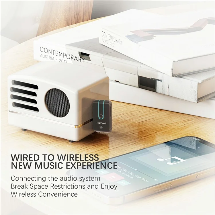 EARLDOM ET-BR05 Bluetooth 5.3 kabelloser Adapter für Freisprechfunktion 3,5-mm-AUX-Autoaudiolautsprecher-Empfänger