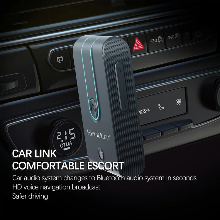 EARLDOM ET-BR05 Bluetooth 5.3 kabelloser Adapter für Freisprechfunktion 3,5-mm-AUX-Autoaudiolautsprecher-Empfänger