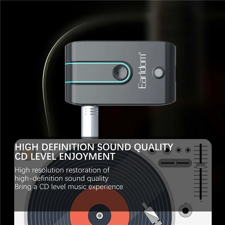 EARLDOM ET-BR05 Bluetooth 5.3 kabelloser Adapter für Freisprechfunktion 3,5-mm-AUX-Autoaudiolautsprecher-Empfänger