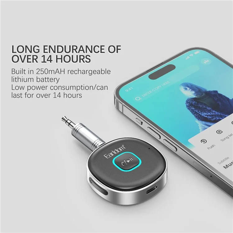 EARLDOM ET-BR03 Bluetooth 5.3 Drahtloser Empfänger 3,5 mm AUX Kfz-Audiosystem-Adapter