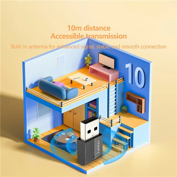 EARLDOM M90 USB Wireless Audio Adapter Bluetooth 5.0 Audio-Empfänger Sender für Auto, Computer