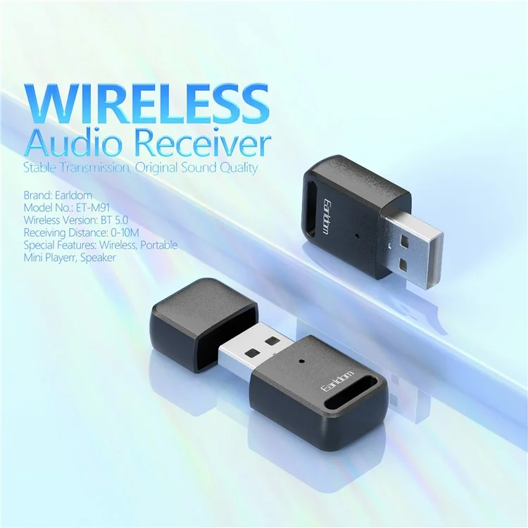 EARLDOM M91 USB Computer Bluetooth 5.0 Empfänger-Adapter für Maus, Tastatur, Lautsprecher