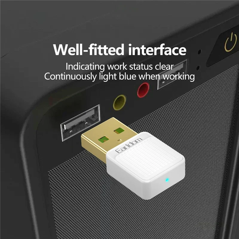 EARLDOM ET-BR09 USB Bluetooth-compatible Adapter Car Audio Speaker Wireless Audio Receiver - White