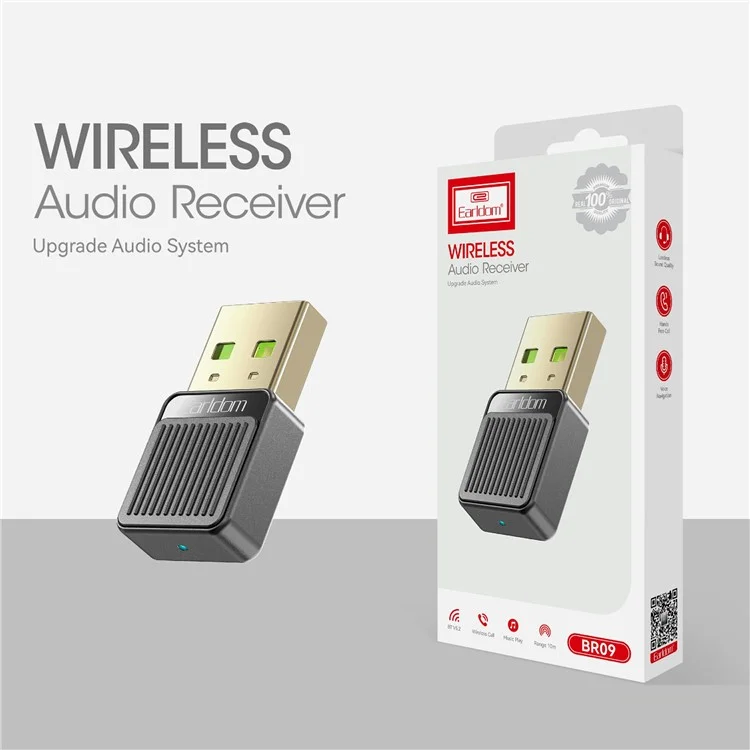 EARLDOM ET-BR09 USB Bluetooth-Adapter Autoradiolutsprecher Drahtloser Audioempfänger - Schwarz