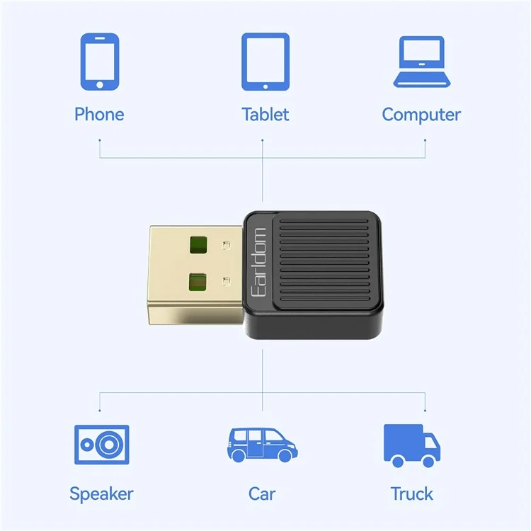 EARLDOM ET-BR09 USB Bluetooth-Adapter Autoradiolutsprecher Drahtloser Audioempfänger - Schwarz