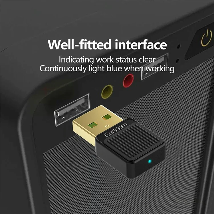 EARLDOM ET-BR09 USB Bluetooth-Adapter Autoradiolutsprecher Drahtloser Audioempfänger - Schwarz
