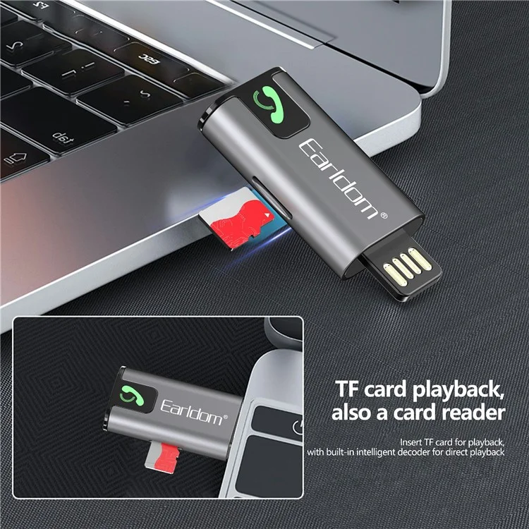 EARLDOM ET-BR12 Ricevitore audio Bluetooth 5.3 AUX TF Riproduzione musicale Adattatore USB