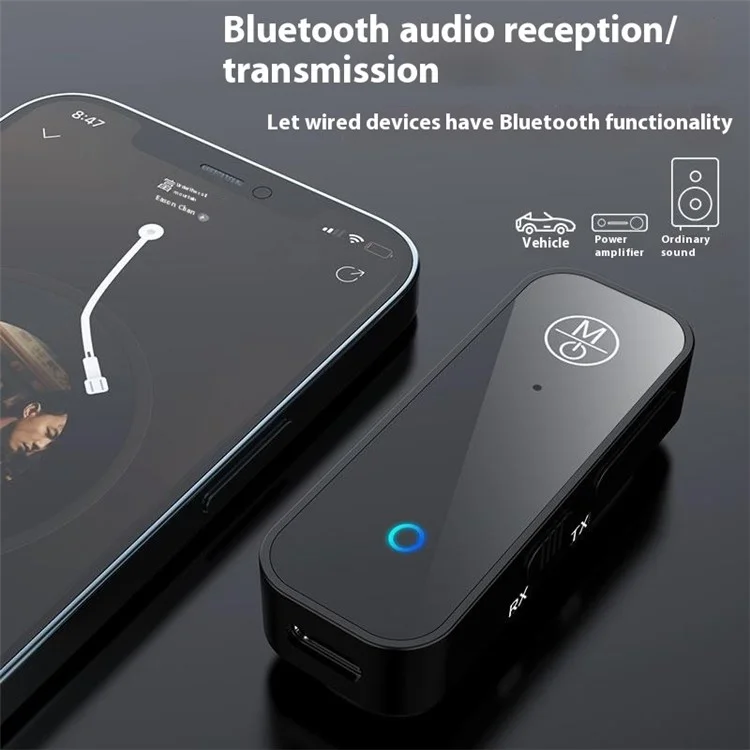 B28 Bluetooth 5.1 Sender-Empfänger 2-in-1 Audio-Adapter mit AUX-Anschluss