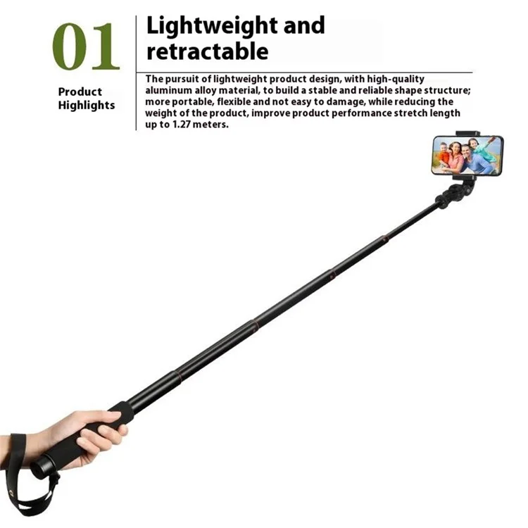 QZSD ZP002 127cm Téléphone Téléphone Aluminium Alliage Relable Roble Selhe Seltie Seltie