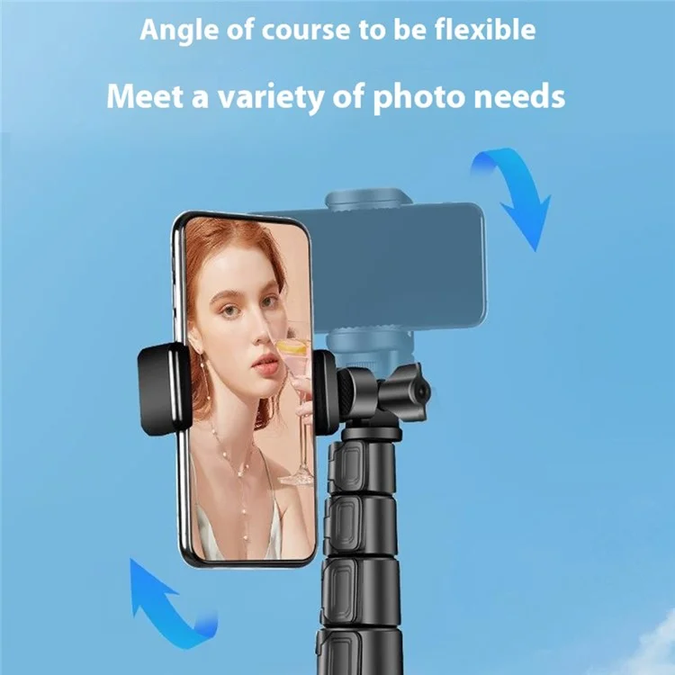 QZSD ZP100B 162cm Allime Alliame Extensible Téléphone Bluetooth Stick Stick Live Streaming Trépied