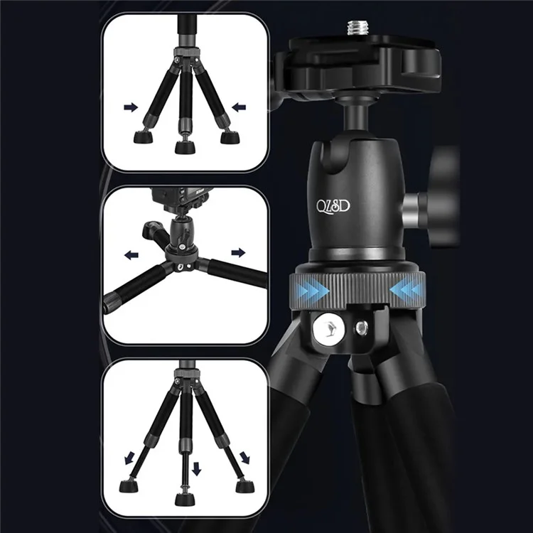 QZSD Q116 Télescopic Phone Camera Holder Selfie Stick Tripod Desktop Floor Floor Support de Streaming en Direct
