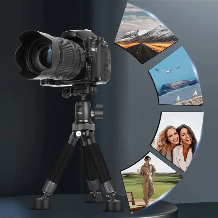 QZSD Q116 Télescopic Phone Camera Holder Selfie Stick Tripod Desktop Floor Floor Support de Streaming en Direct