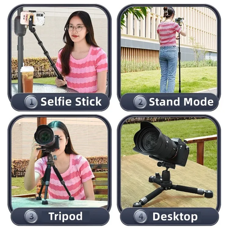 QZSD Q116 Télescopic Phone Camera Holder Selfie Stick Tripod Desktop Floor Floor Support de Streaming en Direct
