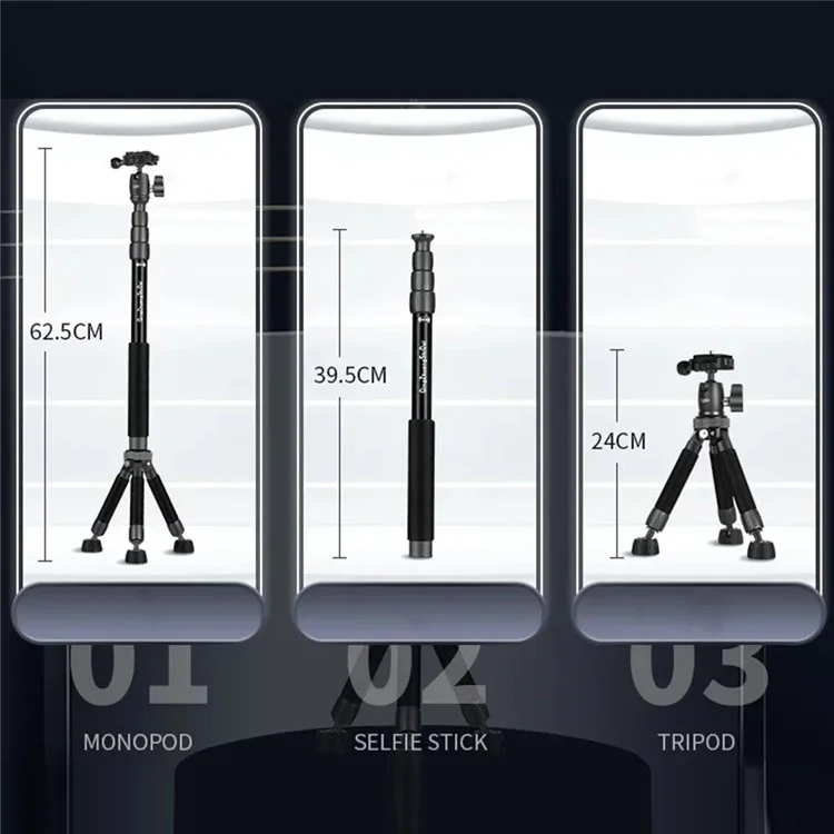 QZSD Q116 Télescopic Phone Camera Holder Selfie Stick Tripod Desktop Floor Floor Support de Streaming en Direct