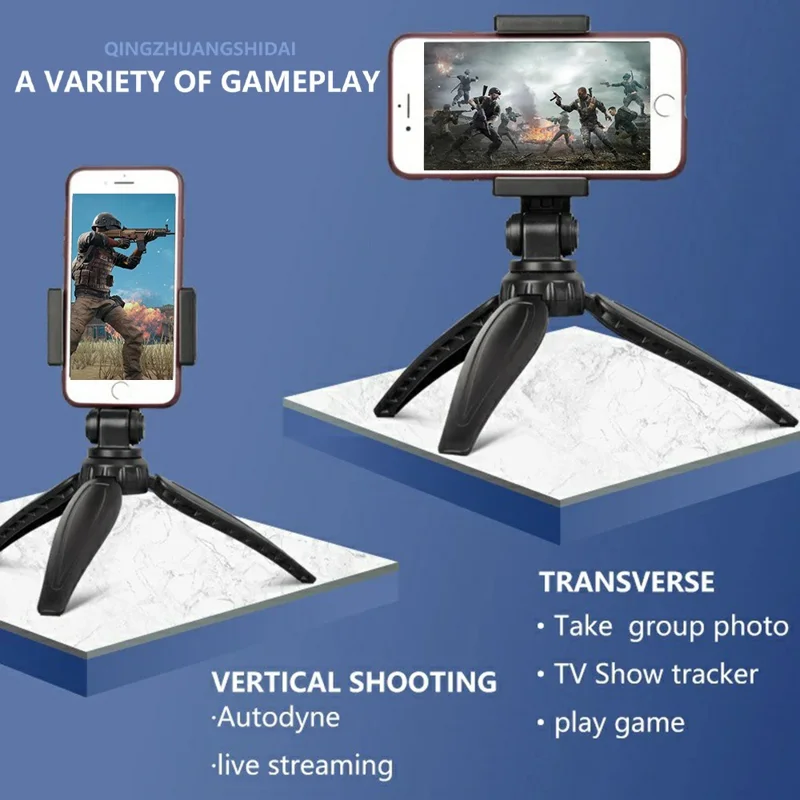 Q166i ABS Phone Holder Stand Selfie Live Streaming Desktop Tripod