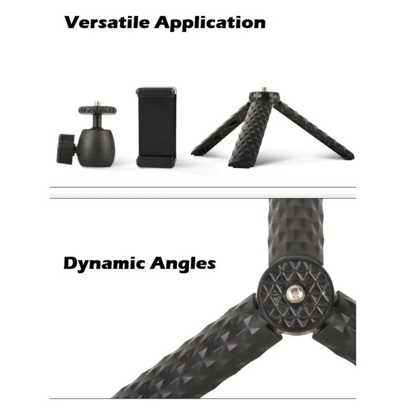 Q165P 360-Degree Rotatable Phone Holder Stand Selfie Live Streaming Desktop Tripod