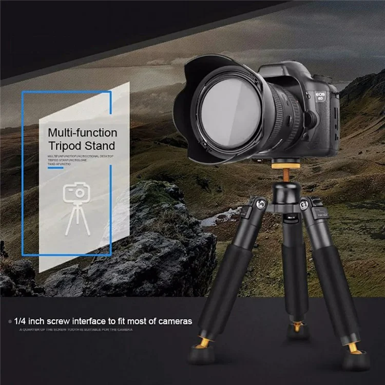 QZSD Q178 Tripode de Table Pliant en Alliage en Aluminium Portable Tripode Pour Les Caméras SLR Photographie