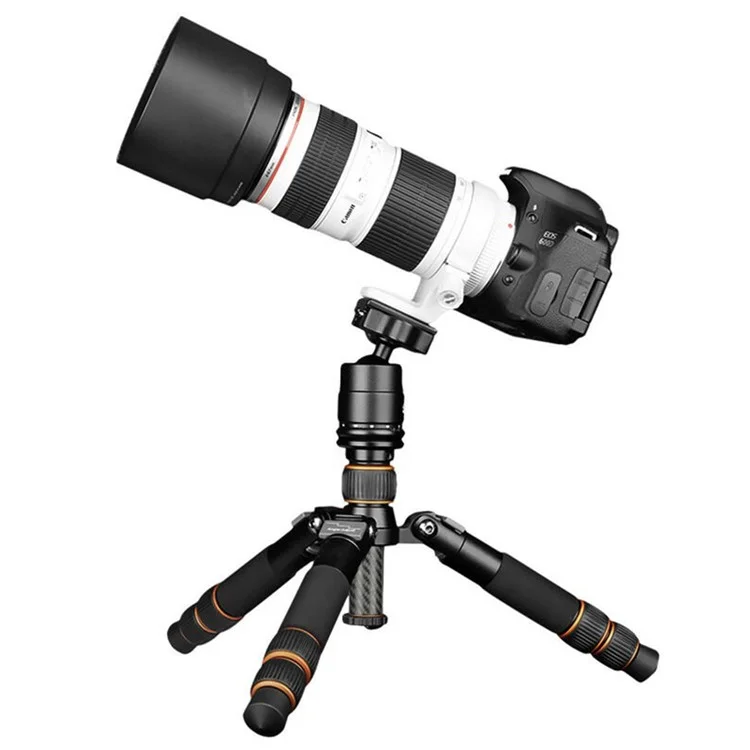 QZSD 8KG Max Load Carbon Fiber Mini Treppiede con Testa a Sfera Rotante a 360 Gradi per Fotocamere DSLR