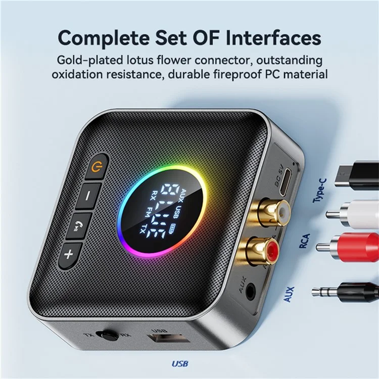 OMS-M10 Transmissor Bluetooth 5.4 Receptor de Áudio Bluetooth FM Adaptador Suporta Reprodução de Música de Unidade USB