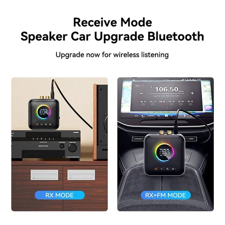 OMS-M10 Transmissor Bluetooth 5.4 Receptor de Áudio Bluetooth FM Adaptador Suporta Reprodução de Música de Unidade USB