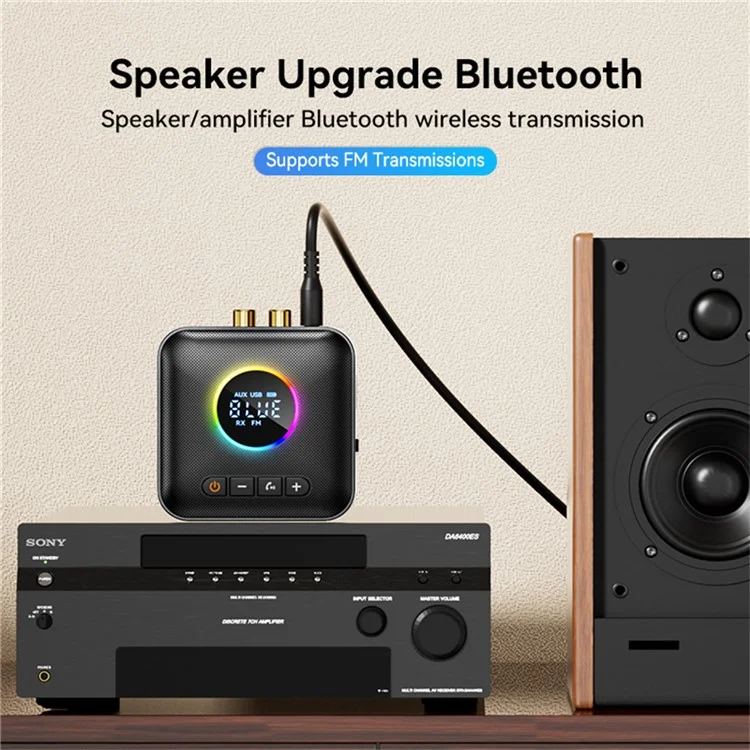 OMS-M10 Transmissor Bluetooth 5.4 Receptor de Áudio Bluetooth FM Adaptador Suporta Reprodução de Música de Unidade USB