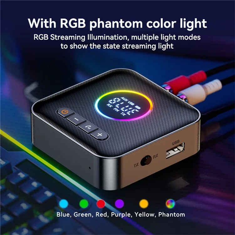 OMS-M10 Transmissor Bluetooth 5.4 Receptor de Áudio Bluetooth FM Adaptador Suporta Reprodução de Música de Unidade USB