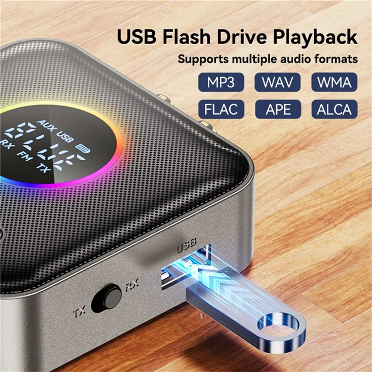 OMS-M10 Transmissor Bluetooth 5.4 Receptor de Áudio Bluetooth FM Adaptador Suporta Reprodução de Música de Unidade USB