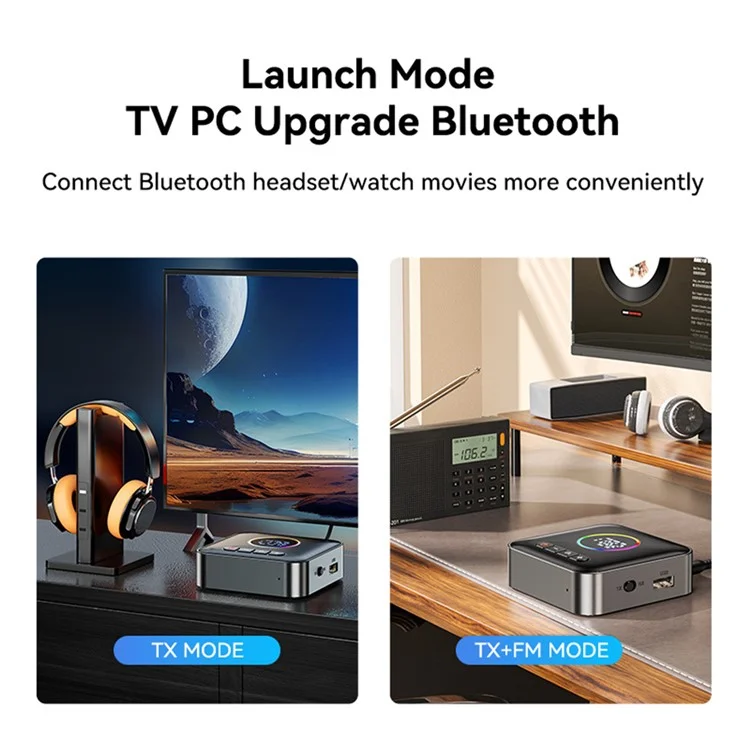 OMS-M10 Transmissor Bluetooth 5.4 Receptor de Áudio Bluetooth FM Adaptador Suporta Reprodução de Música de Unidade USB