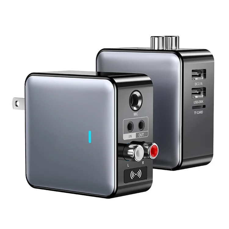 H6 Bluetooth-compatible 5.3 Transmitter Audio Bluetooth-compatible Receiver Adapter with Remote Control - US Plug