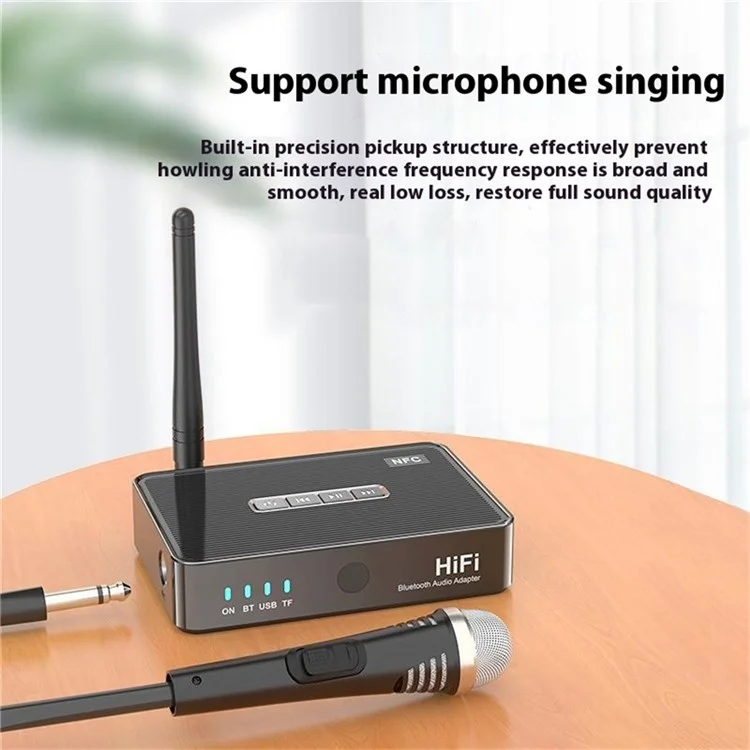 OMS-M3 Bluetooth-compatible Receiver Music Audio Palyer Adapter 6.5mm AUX Port Converter with Remote Control
