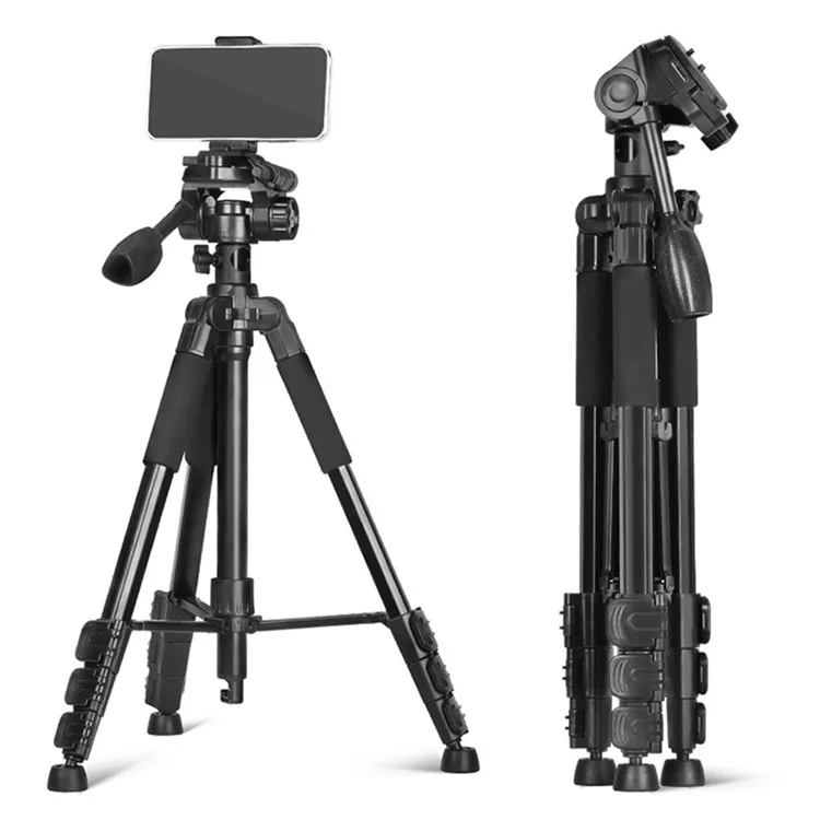 Trépied pour appareil photo et téléphone portable QZSD Q111H en alliage d'aluminium et ABS, télescopique, pour la diffusion en direct et la photographie