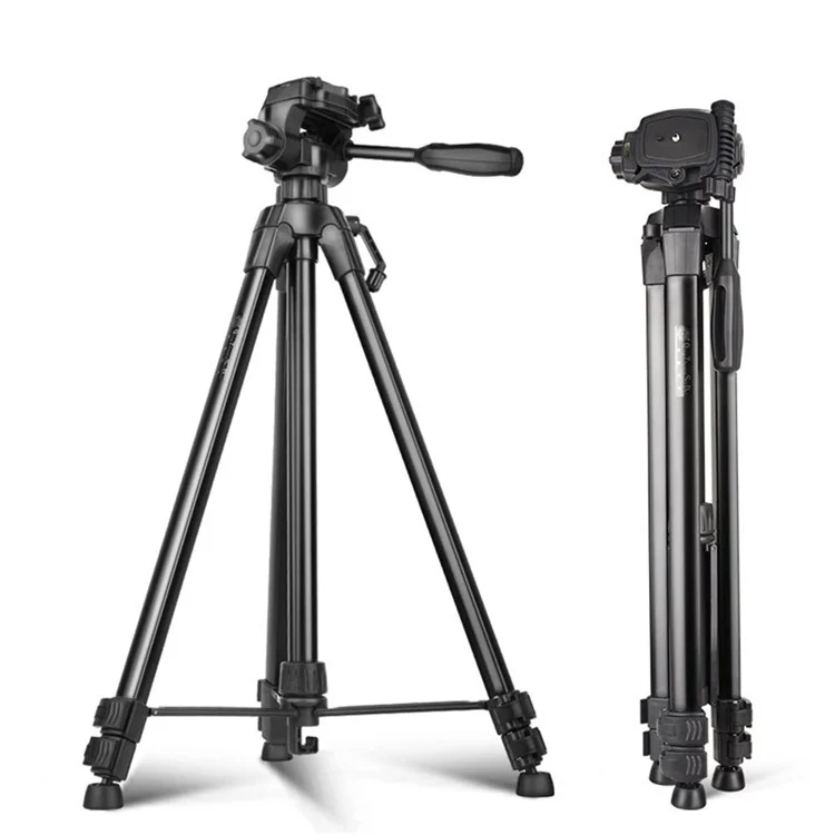 QZSD Q1730 Treppiede Telescopico da 173cm per Fotocamera SLR e Telefono Live Streaming, Supporto da Terra per Fotografia