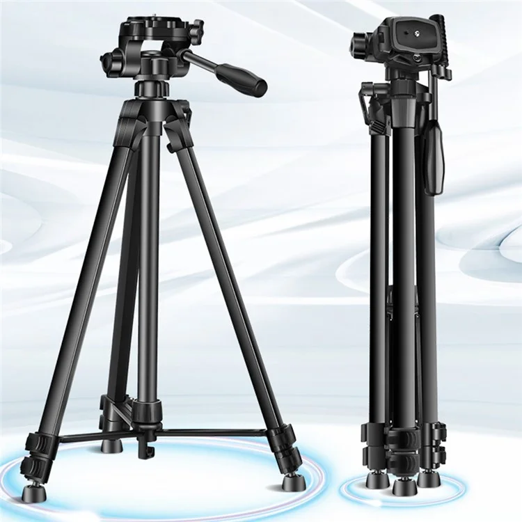 QZSD Q1730 Treppiede Telescopico da 173cm per Fotocamera SLR e Telefono Live Streaming, Supporto da Terra per Fotografia
