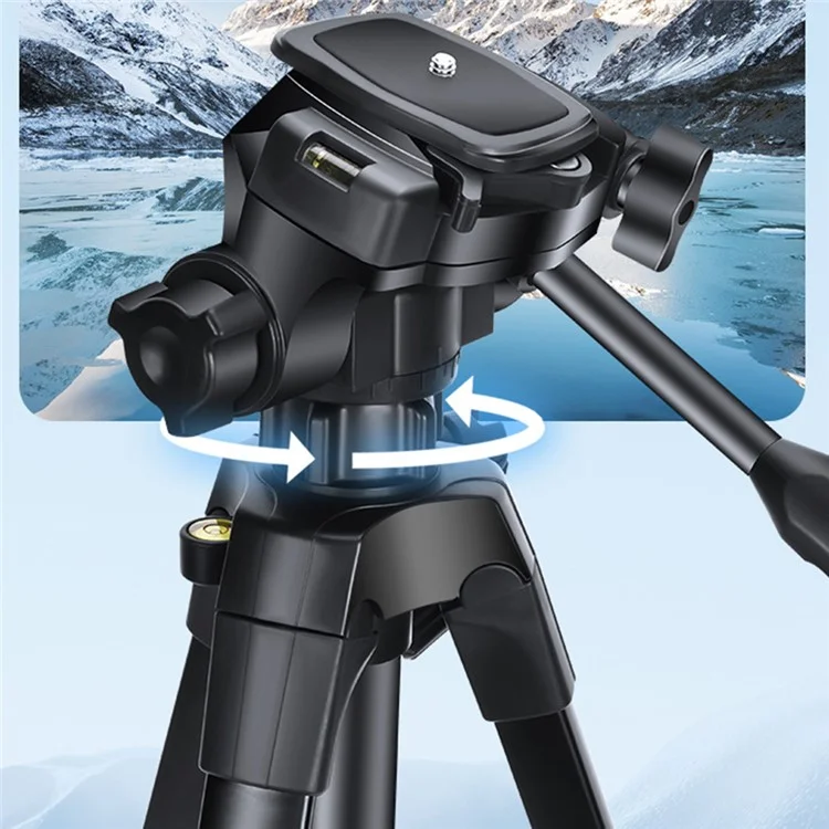 QZSD Q1730 Treppiede Telescopico da 173cm per Fotocamera SLR e Telefono Live Streaming, Supporto da Terra per Fotografia