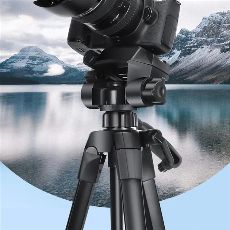 QZSD Q1730 Treppiede Telescopico da 173cm per Fotocamera SLR e Telefono Live Streaming, Supporto da Terra per Fotografia
