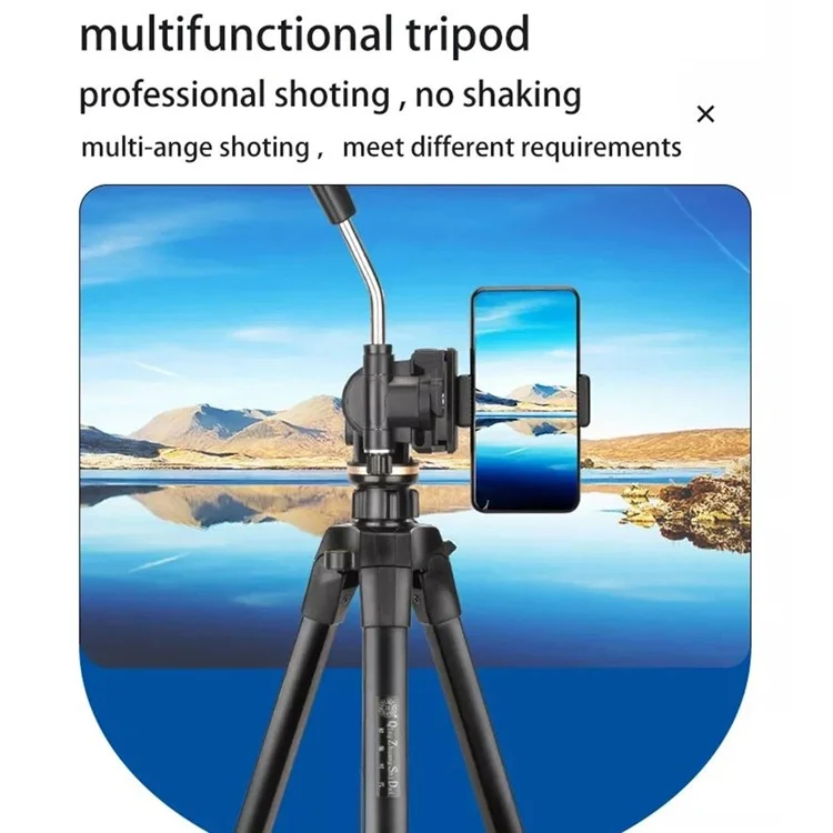 QZSD Q1750 174cm Porte-téléphone pour appareil photo reflex Support de caméra en alliage d'aluminium + ABS Trépied télescopique Live Streaming Photographie