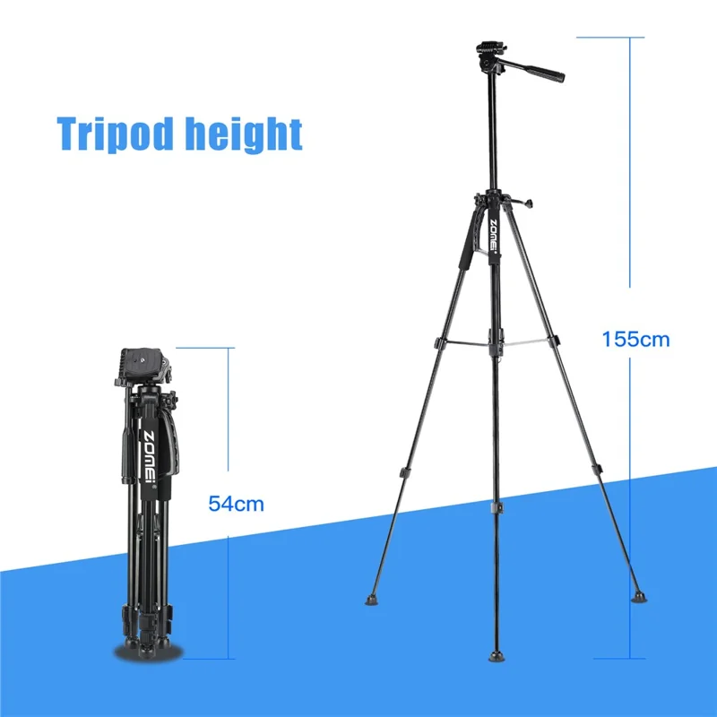 ZOMEI 1200 SLR Camera Telefoon Vloerstatief Uitschuifbaar Live Streamen Fotografie Statief