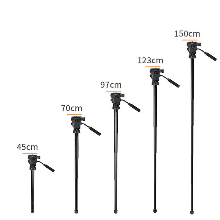 ZOMEI Q310 Photo Tripod Fluid Head Sproacket 4 Section Gran Tamaño de Cámara Móvil Alta Tamaño de Carga Universal, Negro