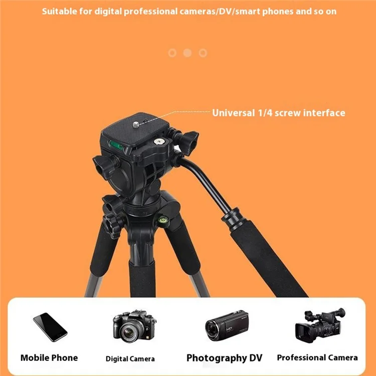 ZOMEI Q310 Photo Tripod Fluid Head Sproacket 4 Section Gran Tamaño de Cámara Móvil Alta Tamaño de Carga Universal, Negro