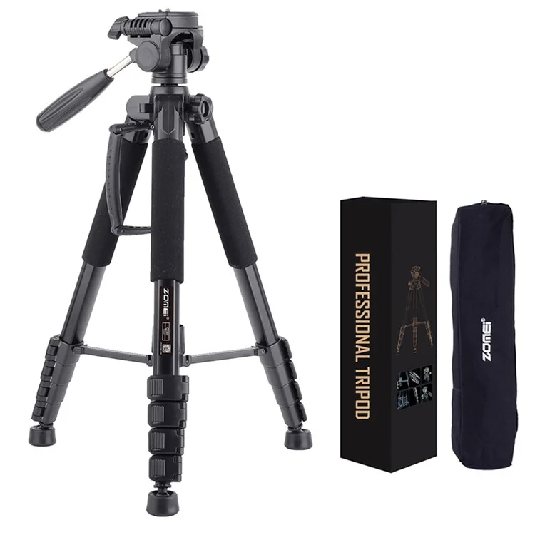 ZOMEI Q188 Camera Trípode SLR Camera Stand Teléfono Móvil Soporte de Transmisión en Vivo Proyector de Relleno de Luz - Negro