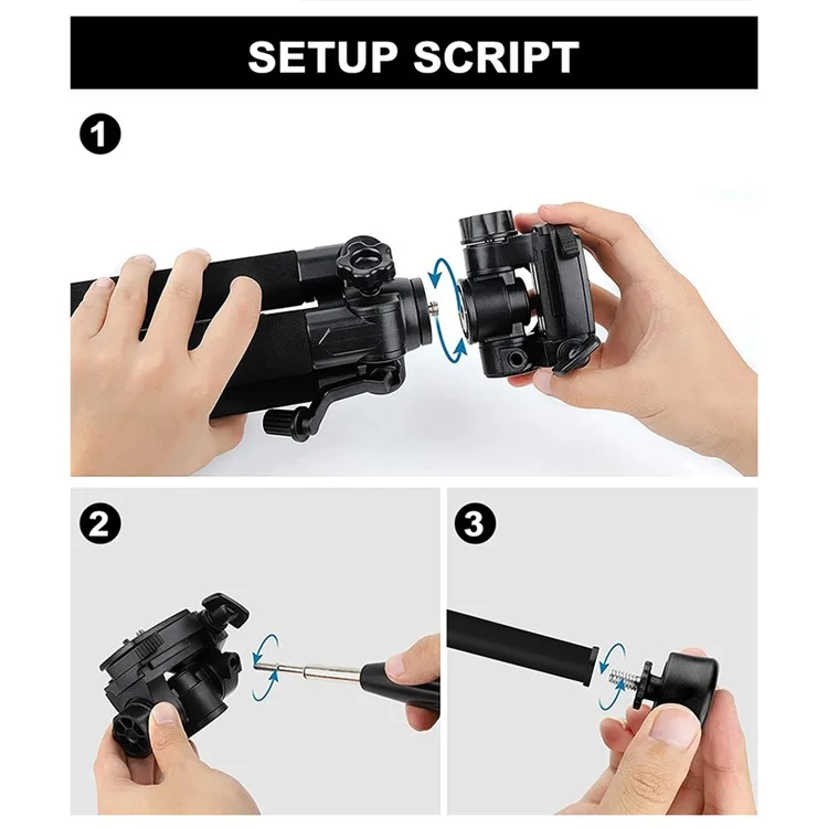 ZOMEI Q188 Camera Trípode SLR Camera Stand Teléfono Móvil Soporte de Transmisión en Vivo Proyector de Relleno de Luz - Negro