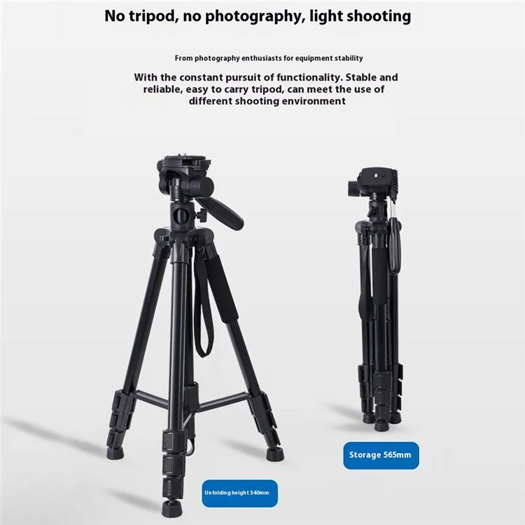 ZOMEI M1 Tripod Camera Bracket Center Axis Horizontal Mobile Phone Live Streaming Stand 4-Section Telescopic Stand, Black