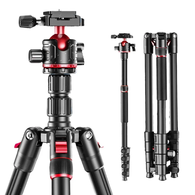 ZOMEI G200 Camera Tripod 2m 5-Section Multi-Function Folding Stand Universal Mobile Phone Live Broadcast Bracket