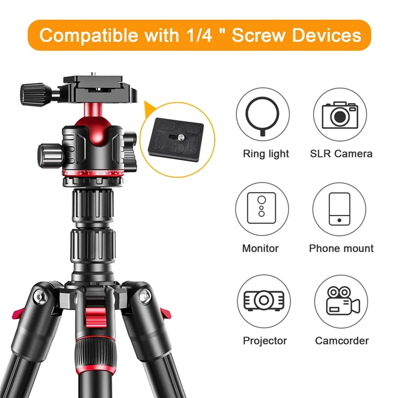 ZOMEI G200 Camera Tripod 2m 5-Section Multi-Function Folding Stand Universal Mobile Phone Live Broadcast Bracket
