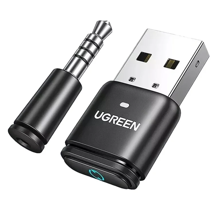 UGREEN 15765 Adaptador USB Bluetooth 5.3 Transmissor de Áudio Aptx HD com Microfone de 3,5 mm