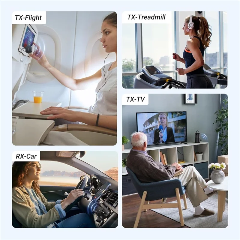 UGREEN 35223 2-in-1 Bluetooth-compatible 5.2 Transmitter Receiver TV Car Headphones 3.5mm Aux Audio Adapter