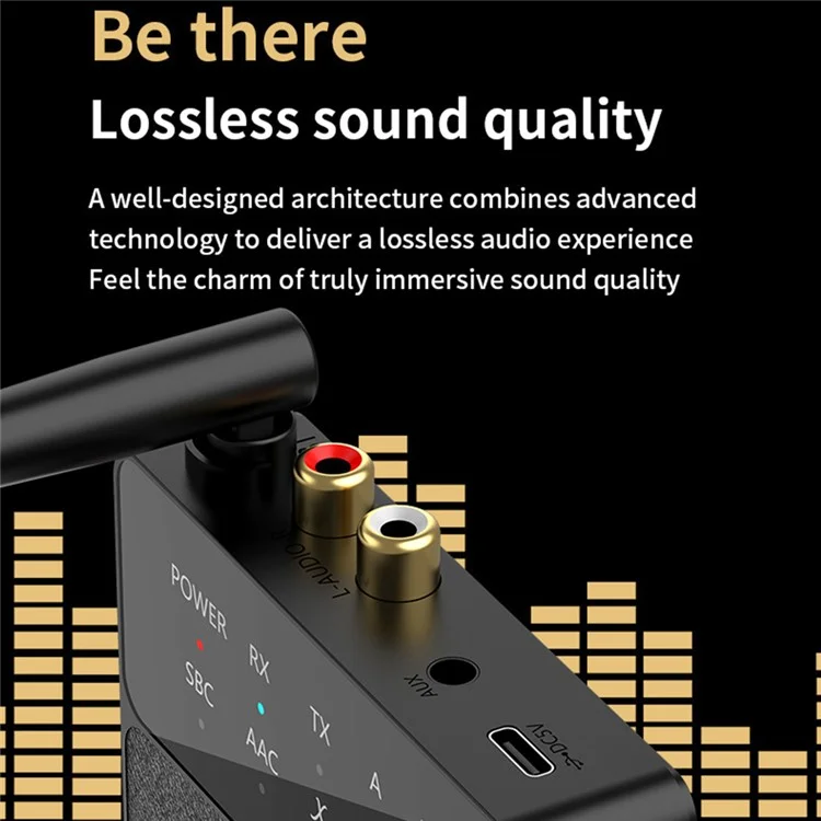 D600 Receptor transmisor Bluetooth 5.3 inalámbrico de 2 en 1 Adaptador de audio AUX