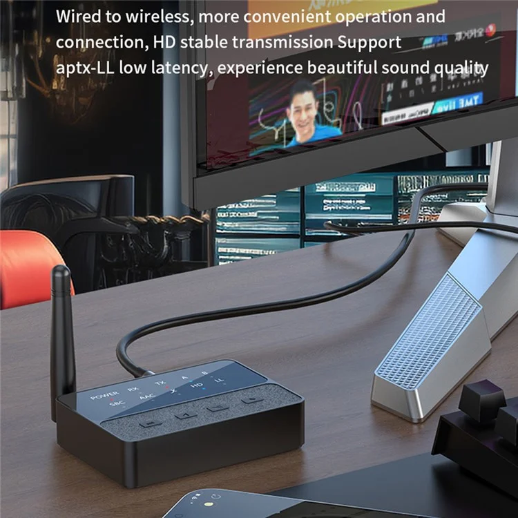 D600 Receptor transmisor Bluetooth 5.3 inalámbrico de 2 en 1 Adaptador de audio AUX